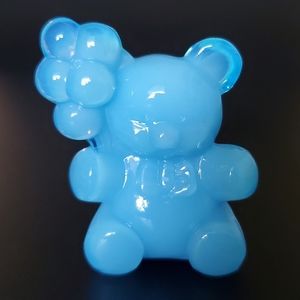 Vntg Boyd "Patrick the Bear" Opaque Baby Blue Slag Glass